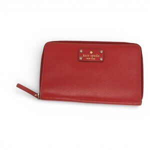 Kate Spade New York Wellesley Red Discontinued Red Leather Clutch Wallet CLEAN